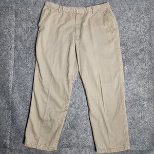 Woolrich Golf Pants Men 40x30 Khaki Flannel Lined Trouser Cotton Flat Front 1917